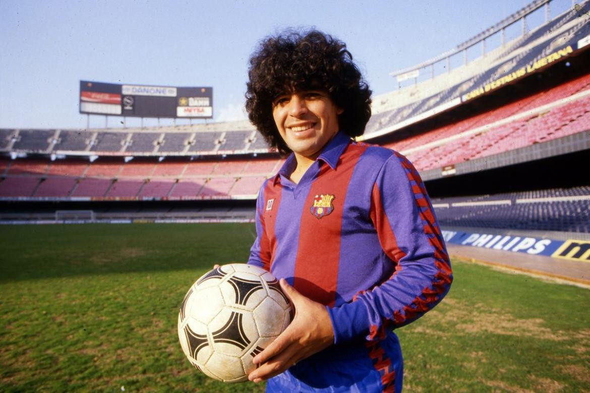 Maradona en el Barcelona.