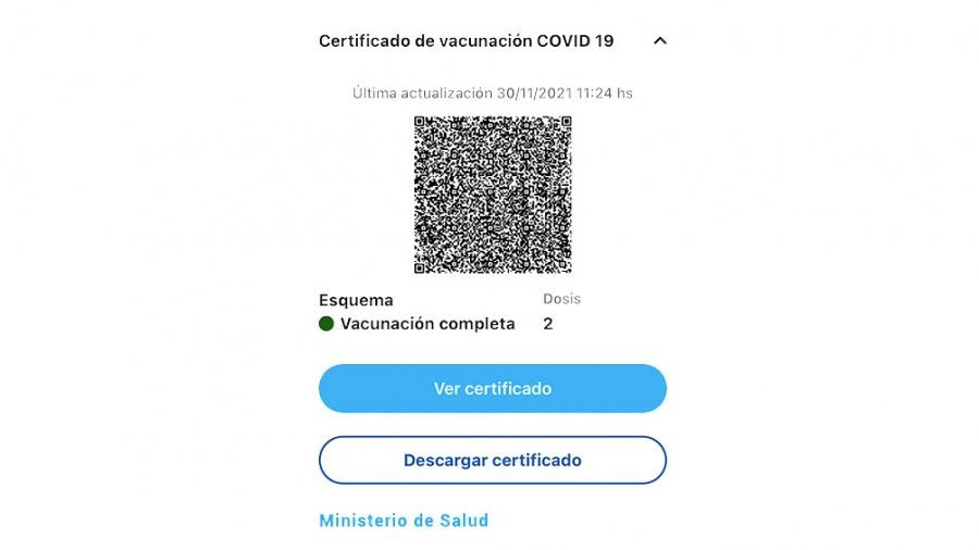 El certificado podrá verse en el celular