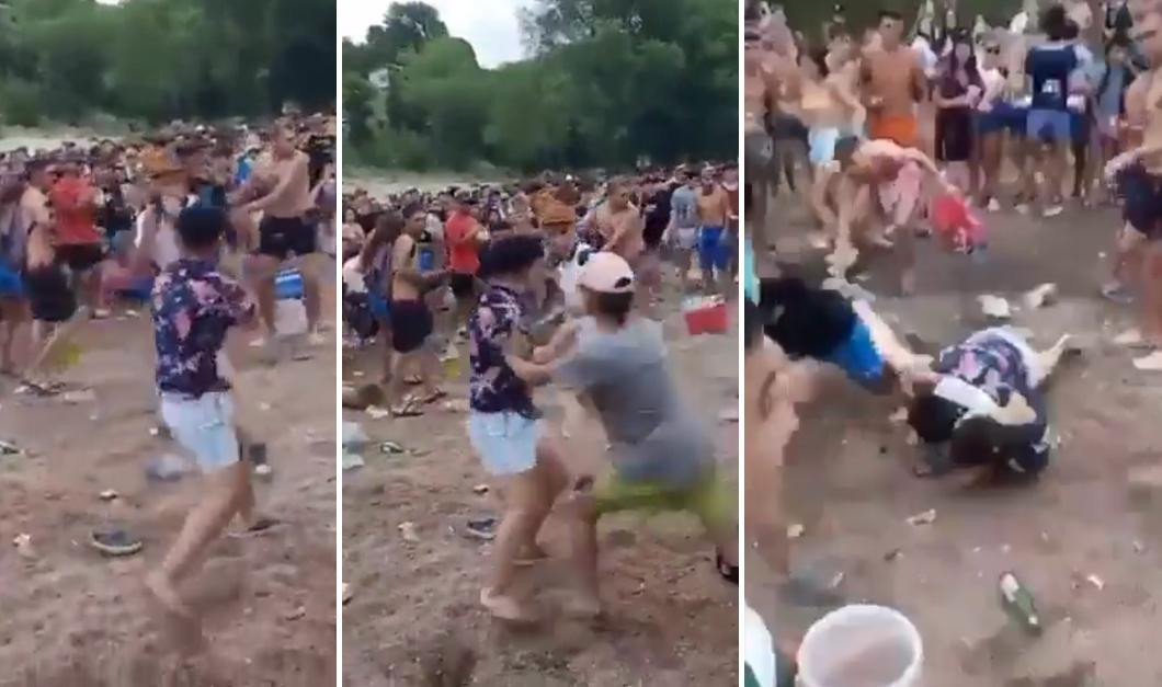 Jóvenes protagonizan brutal pelea en medio de una fiesta 