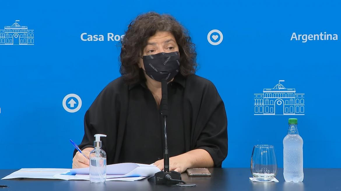 Carla Vizzotti en conferencia de prensa, Casa Rosada, NA
