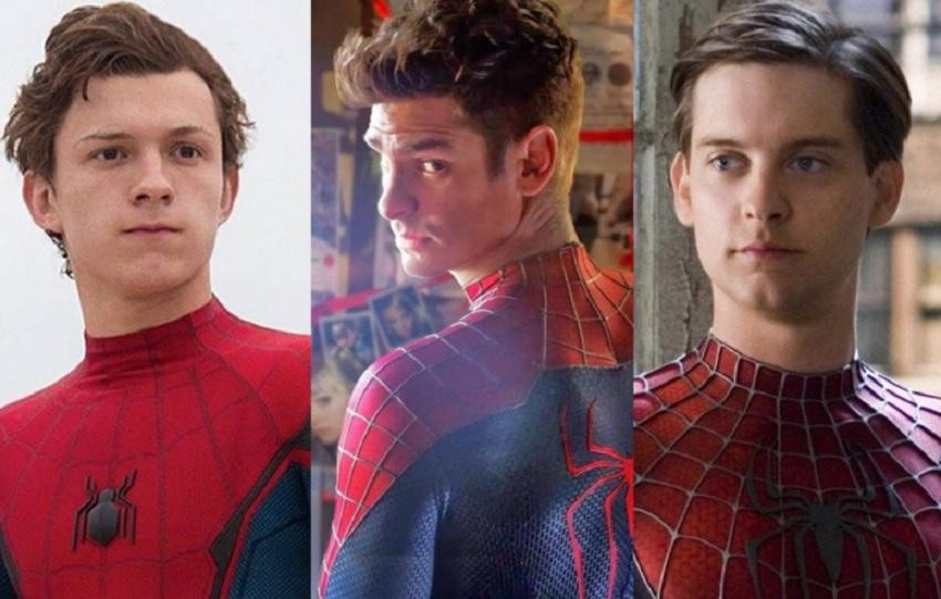 Tom Holland, Andrew Garfield y Tobey Maguire como Peter Parker.