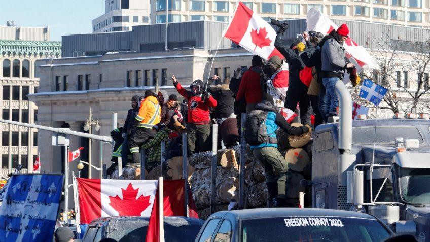 Marcha antivacunas en Canadá, foto Reuters