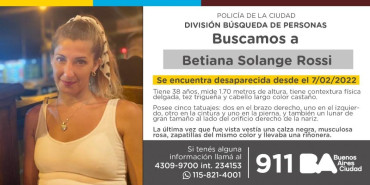 Búsqueda de Betiana Rossi: Gobierno ofreció un millón y medio de pesos por información sobre su paradero