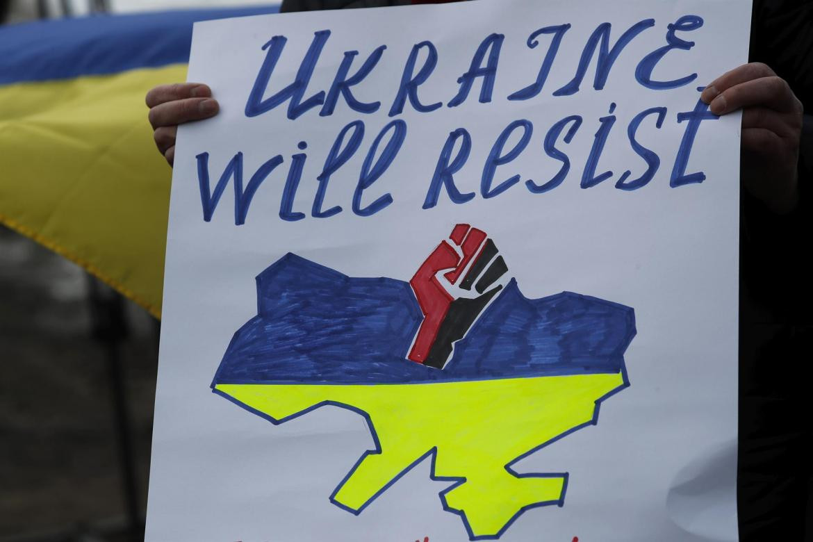 Protesta a favor de Ucrania, foto EFE