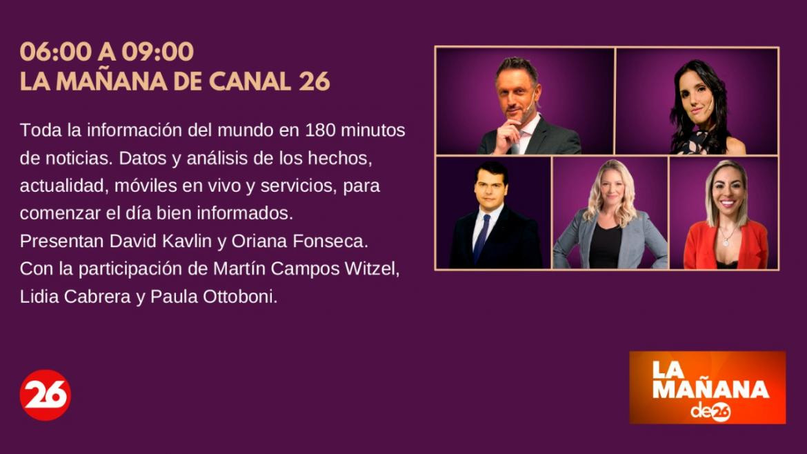 Nueva programación de Canal 26 2022 - La Mañana de Canal 26