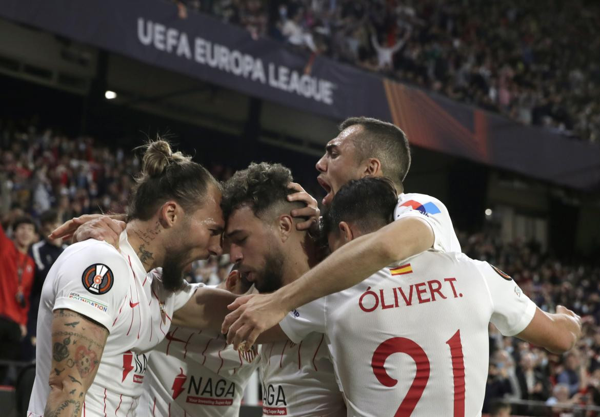 Festejo del Sevilla ante el West Ham por la Europa League, AGENCIA EFE
