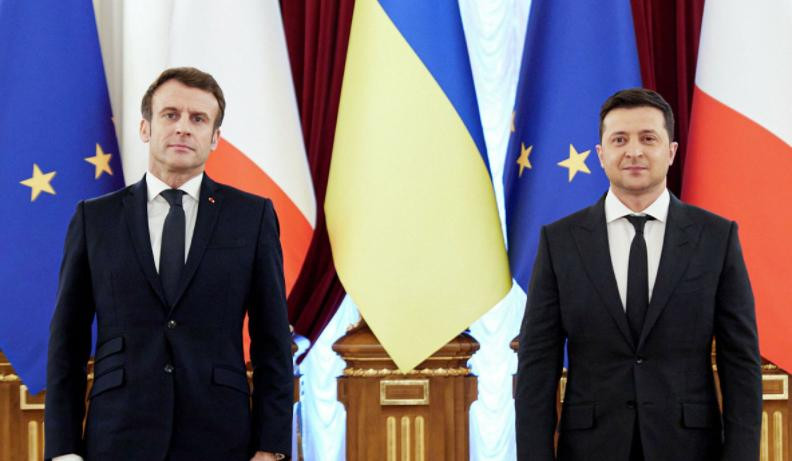 Emmanuel Macron y Volodimir Zelenski, foto NA