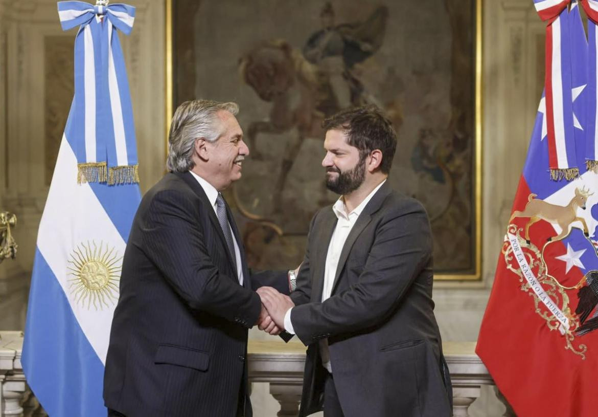 Los presidentes Alberto Fernández y Gabriel Boric, Foto NA