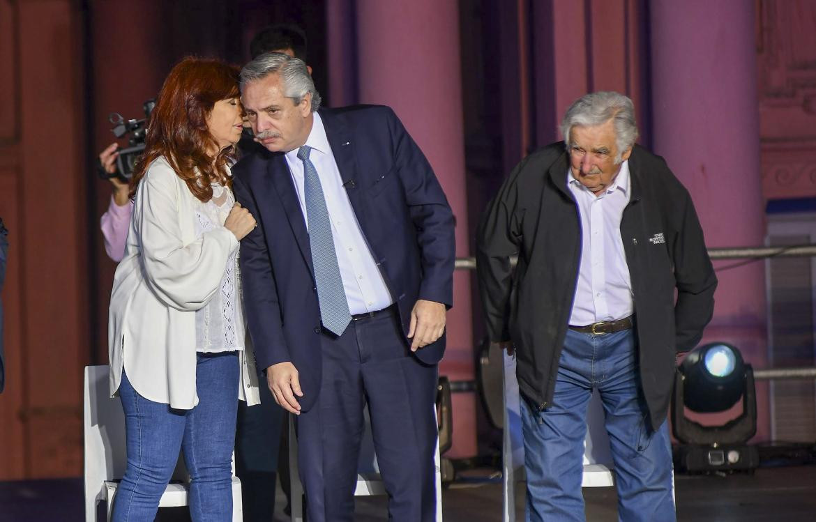 Cristina Fernández, Alberto Fernández, José Pepe Mujica, NA