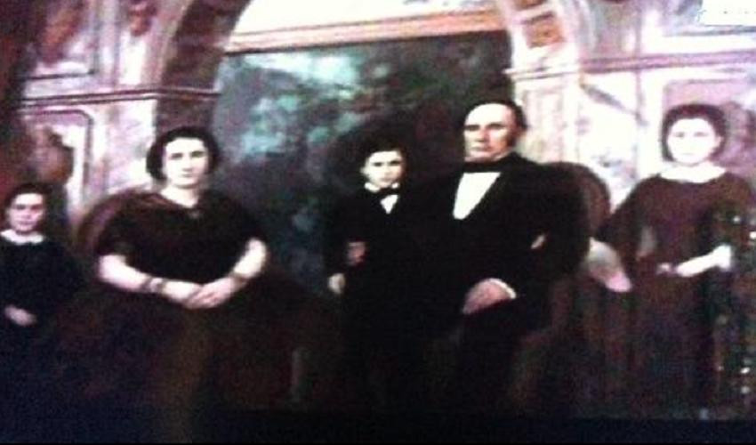 Dolores y Urquiza junto con tres de sus hijos: Justa a la izquierda, Lola a la derecha y Justito