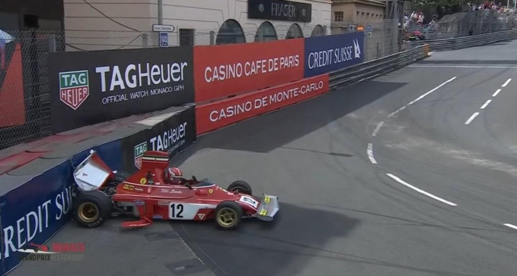 Charles Leclerc, accidente con Ferrari de Niki Lauda, Foto captura video	