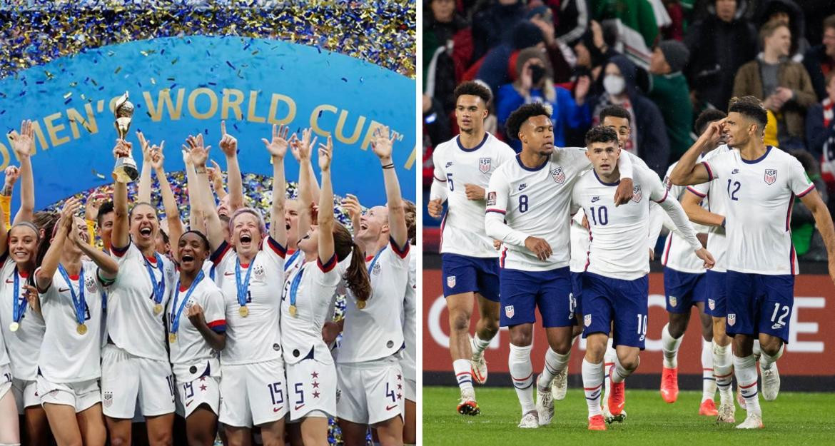 Selección masculina y femenina de fútbol de EEUU. Fotos: Reuters.