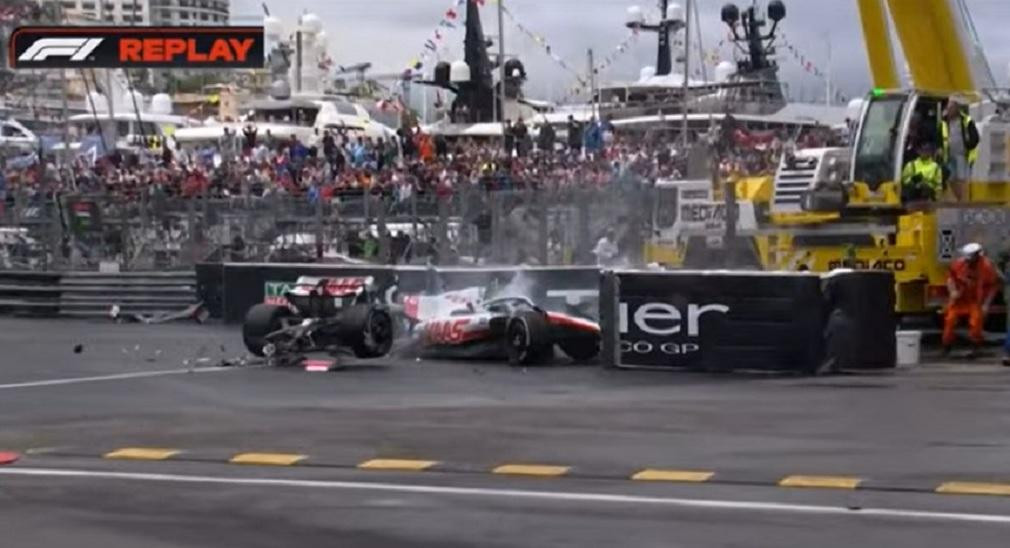 Accidente de Mick Schumacher en GP de Mónaco, foto captura video F1