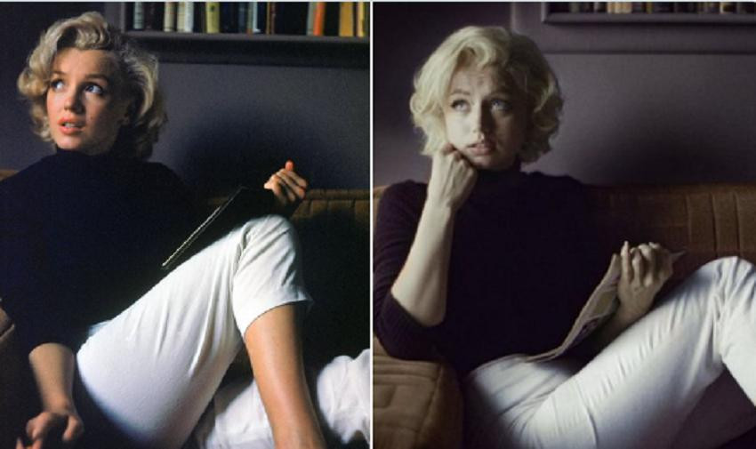 Marilyn Monroe y Ana de Armas. Foto: Netflix.