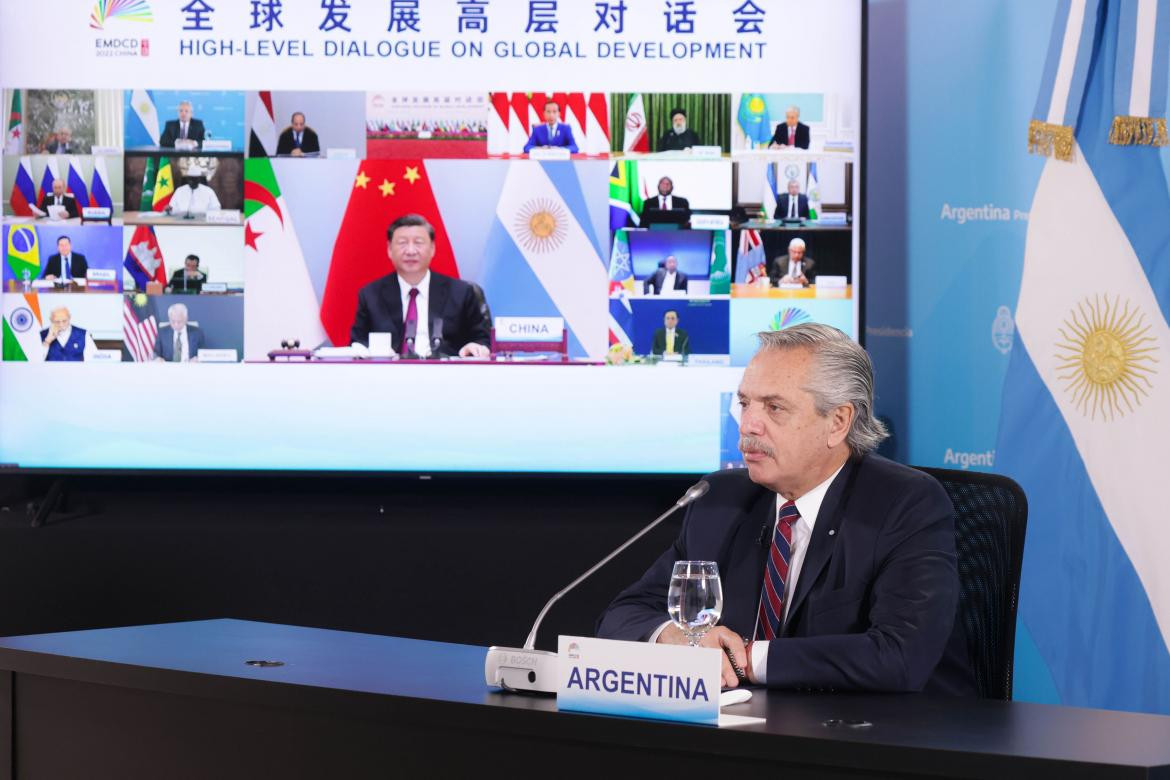 Alberto Fernández en la cumbre de los BRICS. Foto: NA.