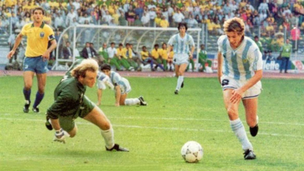 Gol de Caniggia ante Brasil en el Mundial Italia 90.
