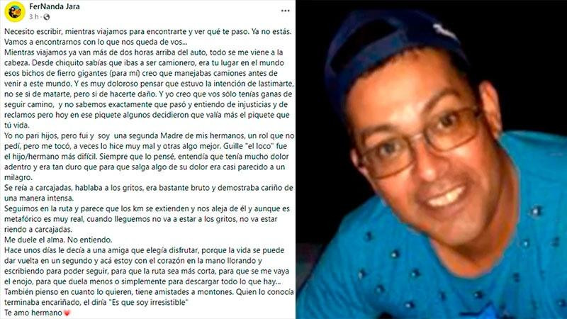Emotiva carta de Fernada Jara a su hermano. (Foto: Facebook de Fernanda Jara)	