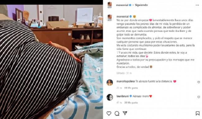 Morena Rial confirmó la pérdida de su embarazo con un posteo desgarrador	