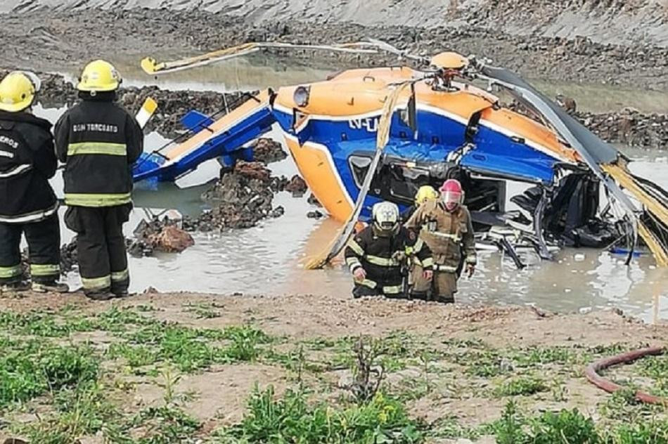 Cayó un helicóptero en Don Torcuato con cinco personas a bordo