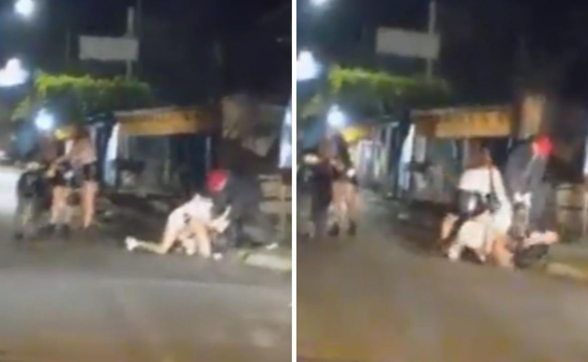 Un director de tránsito golpeó salvajemente a su ex pareja. Foto: captura de video.