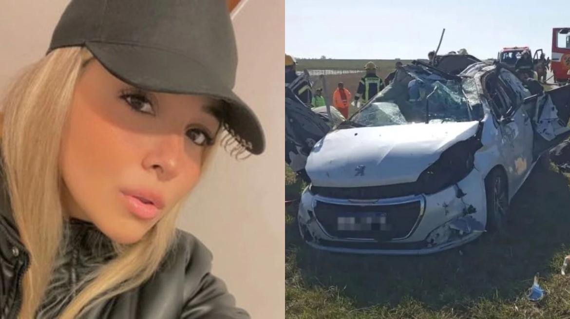 Catalina Vaccarezza es la dueña del auto accidentado. Dos de sus amigas murieron. Fotos: Instagram / Bomberos Voluntarios de Gral. Madariaga.