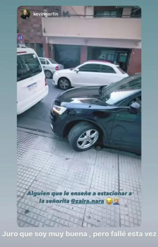 Zaira intentando estacionar. Foto: captura de pantalla Instagram/zaira.nara