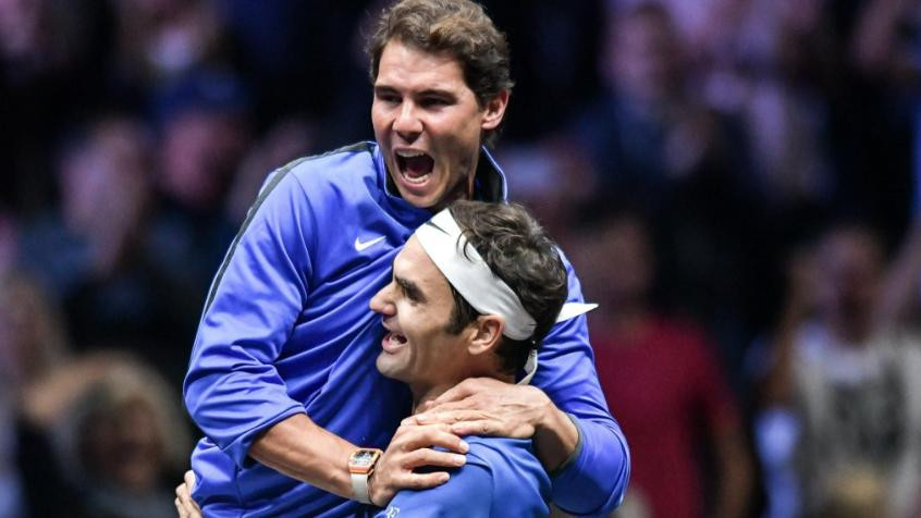 Rafael Nadal y Roger Federer. Foto: NA.