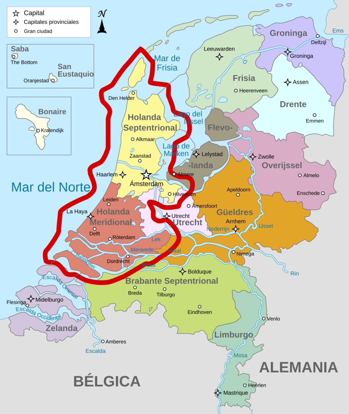Mapa de los Países Bajos_Wikimedia Commons