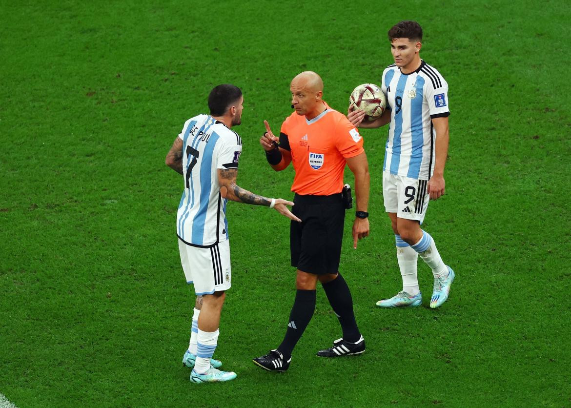 Mundial Qatar 2022, Argentina vs. Francia, De Paul, Álvarez, árbitro, Reuters	