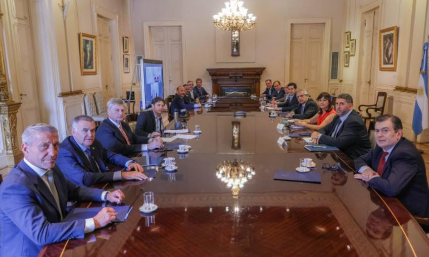 Reunión de Alberto Fernández con gobernadores en Casa Rosada. Foto: NA.