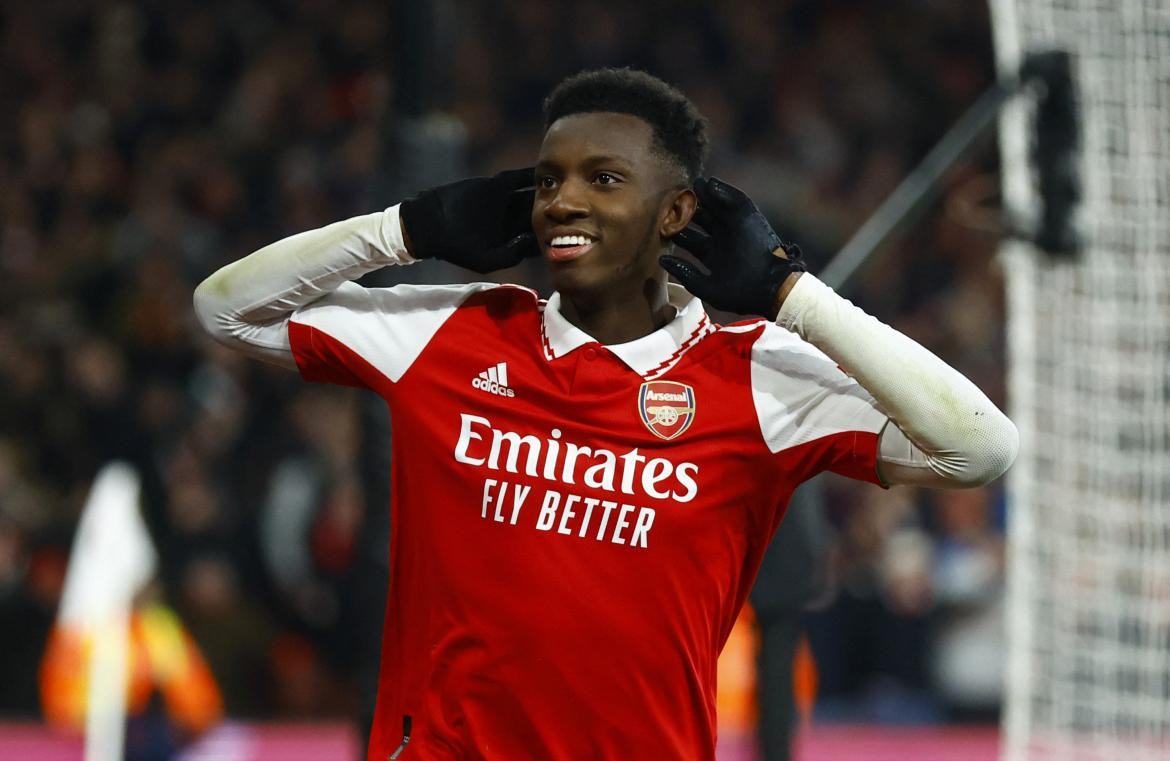 Eddie Nketiah; Arsenal-Manchester United. Foto: Reuters.