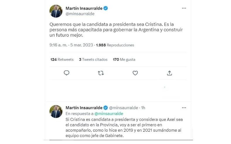 Tuit de Martín Insaurralde