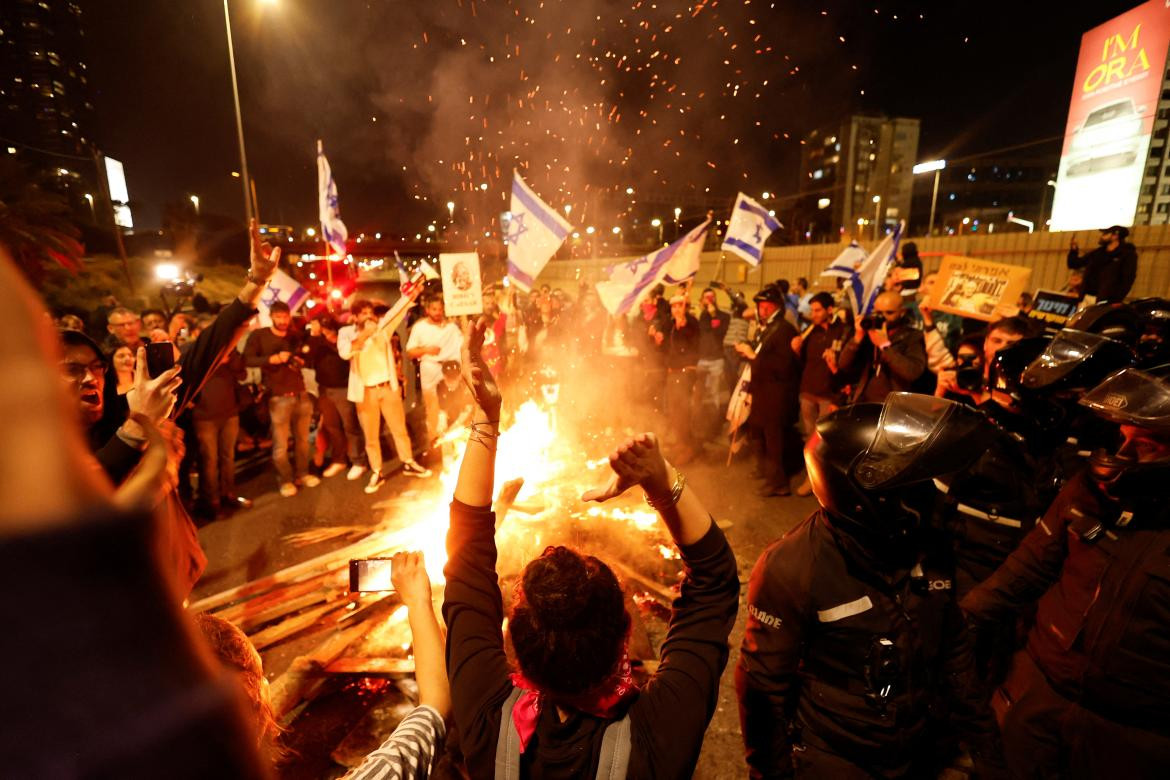 Protestas masivas en Israel. Foto Reuters.