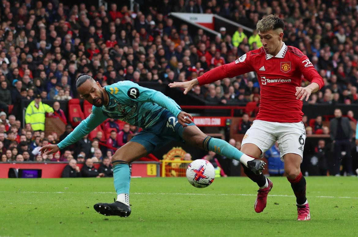 Lisandro Martínez; Manchester United vs. Southampton. Foto: Reuters.