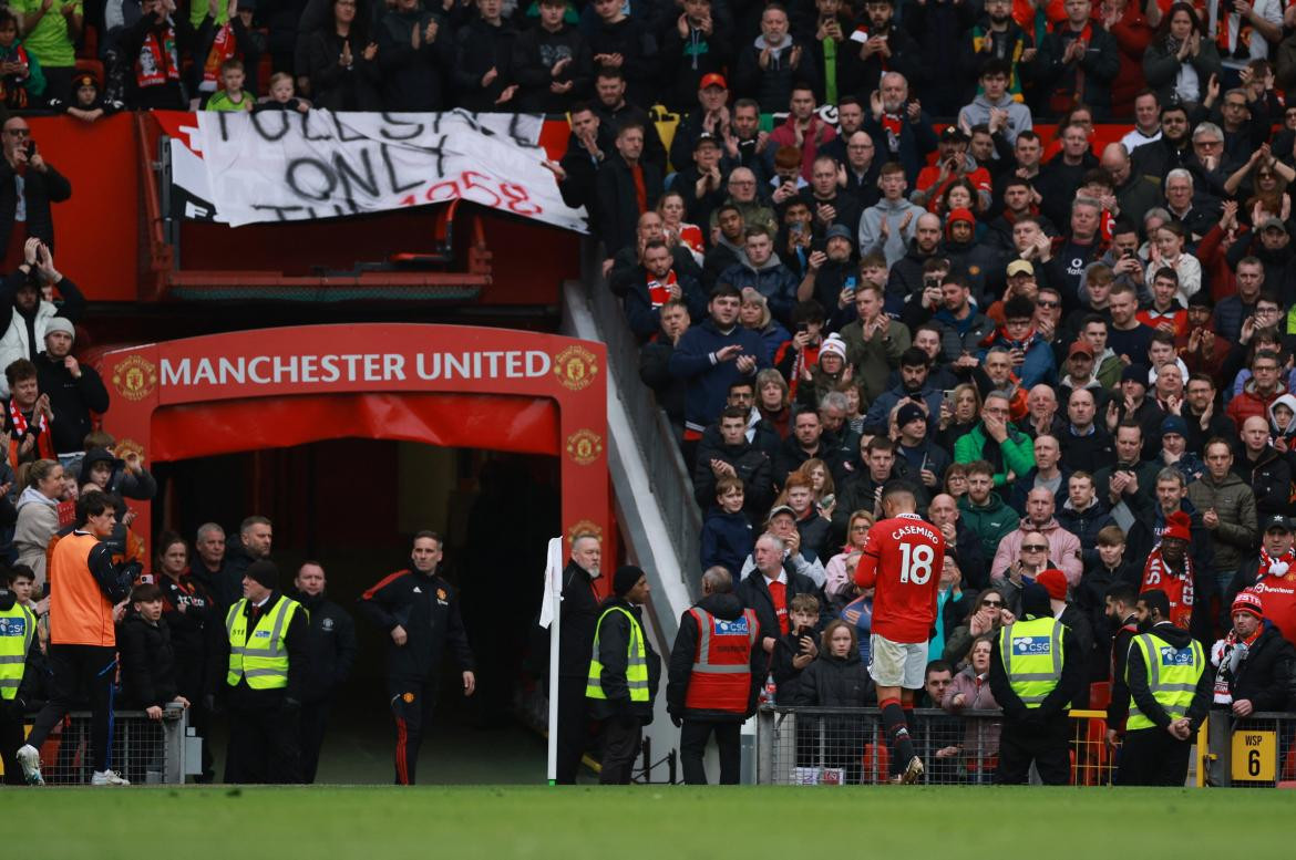 Expulsión de Casemiro 18; Manchester United vs. Southampton. Foto: Reuters.