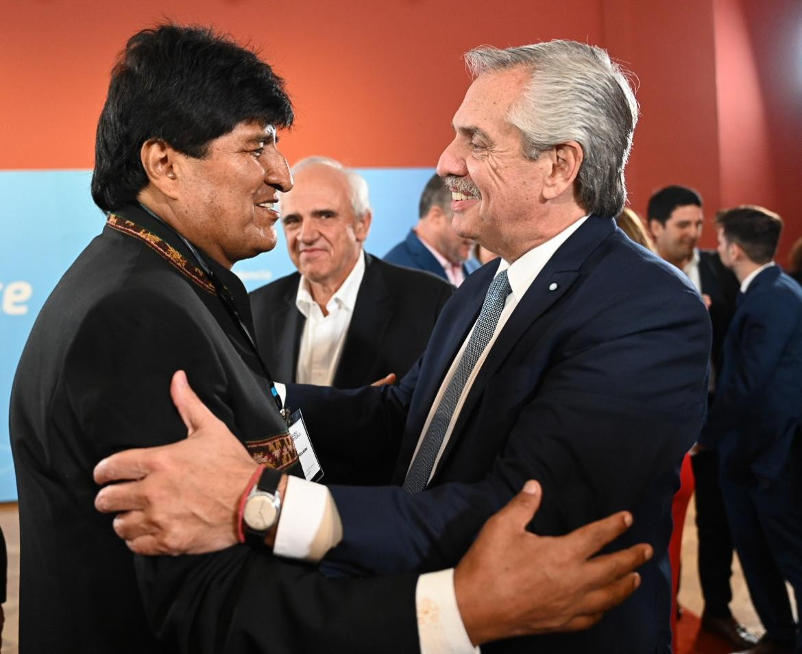 Alberto Fernández junto a Evo Morales. Foto: NA