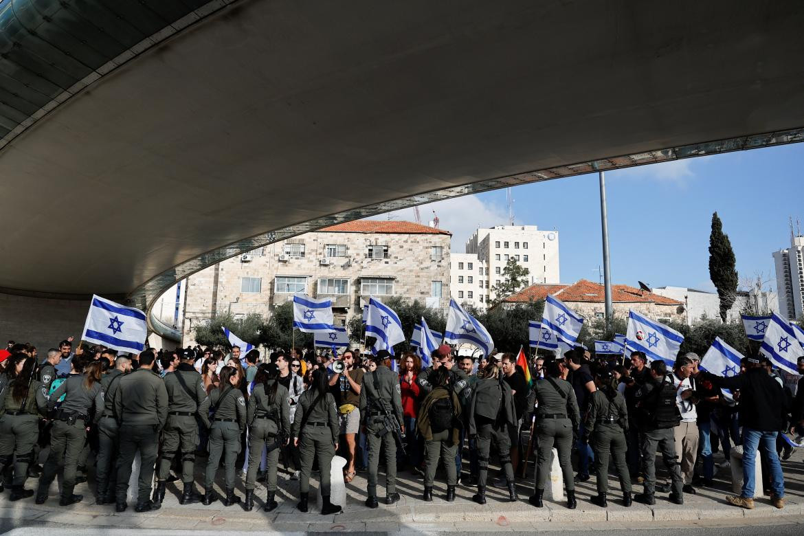 Cortes de calles en Israel. Foto: Reuters.
