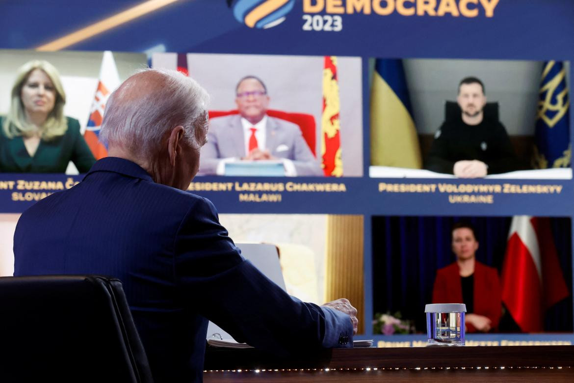 Cumbre por la Democracia organizada por Joe Biden Foto: REUTERS