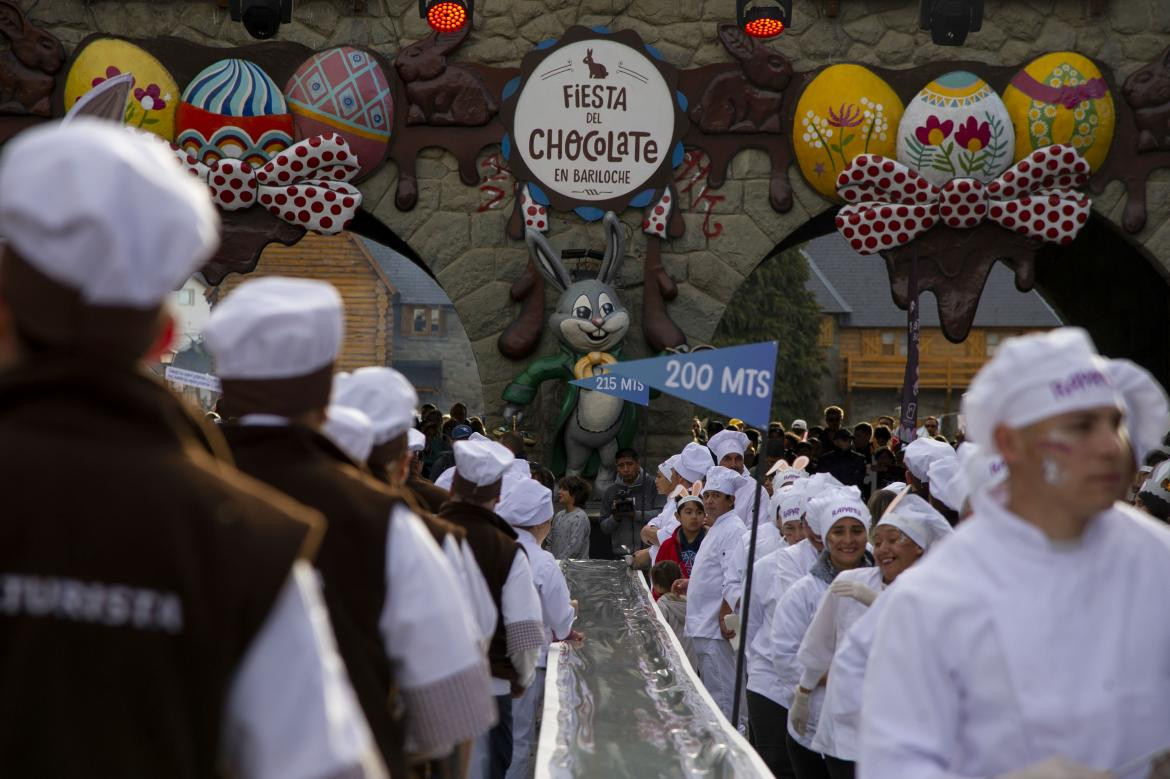 La barra de chocolate más grande del mundo. Foto: Télam.