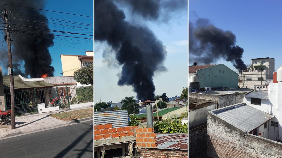 Incendio en Caseros. Foto: captura video