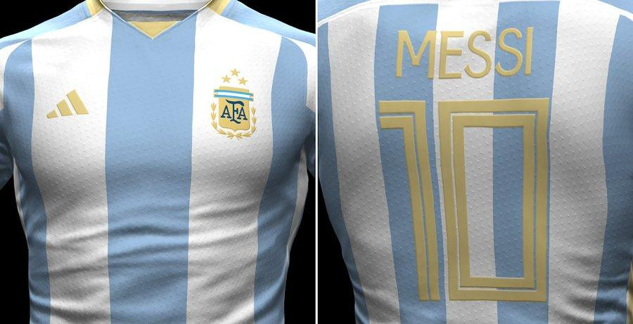 Camiseta nueva de la Selección argentina. Foto Twitter.