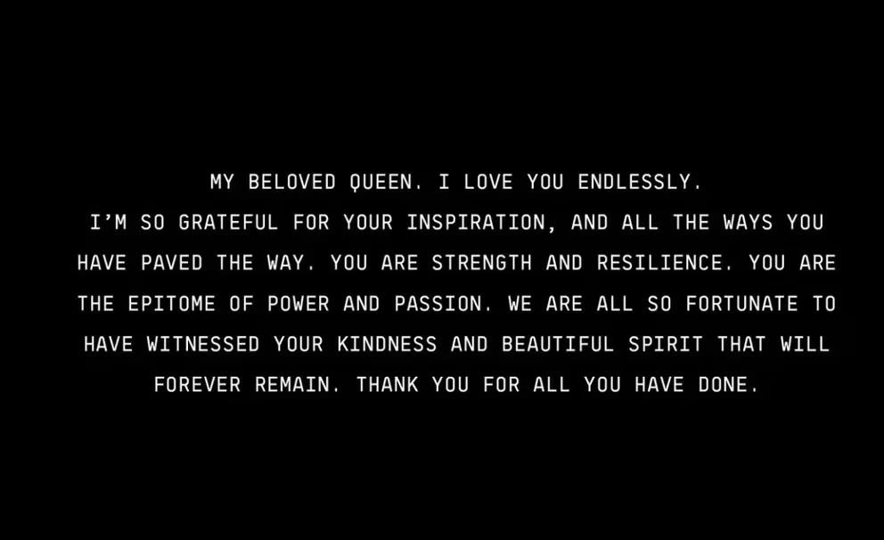 El emotivo mensaje de Beyoncé para Tina Turner en su página web oficial. Foto: beyonce.com