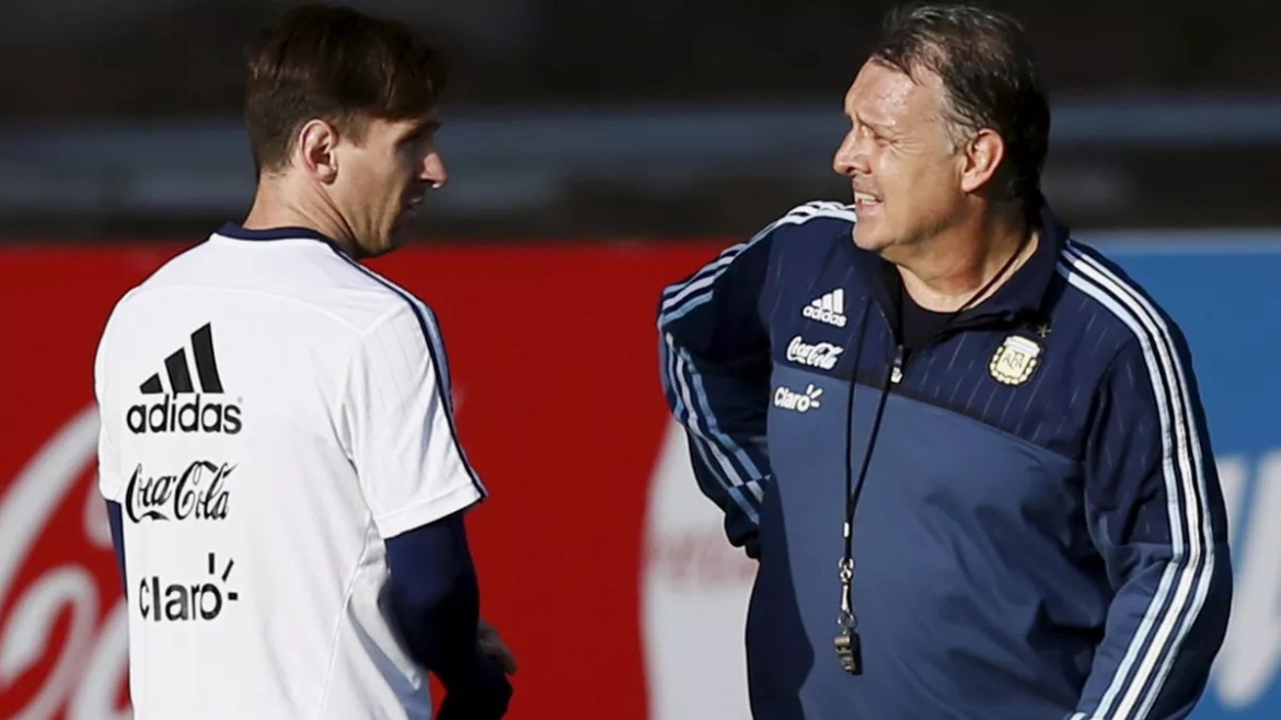 Lionel Messi y Gerardo Martino. Foto: Reuters.