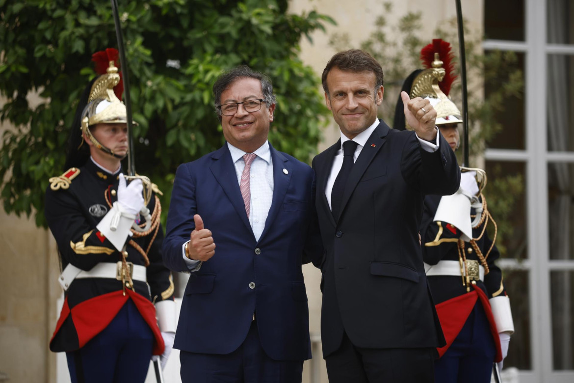 Gustavo Petro y Emmanuel Macron. Foto: EFE