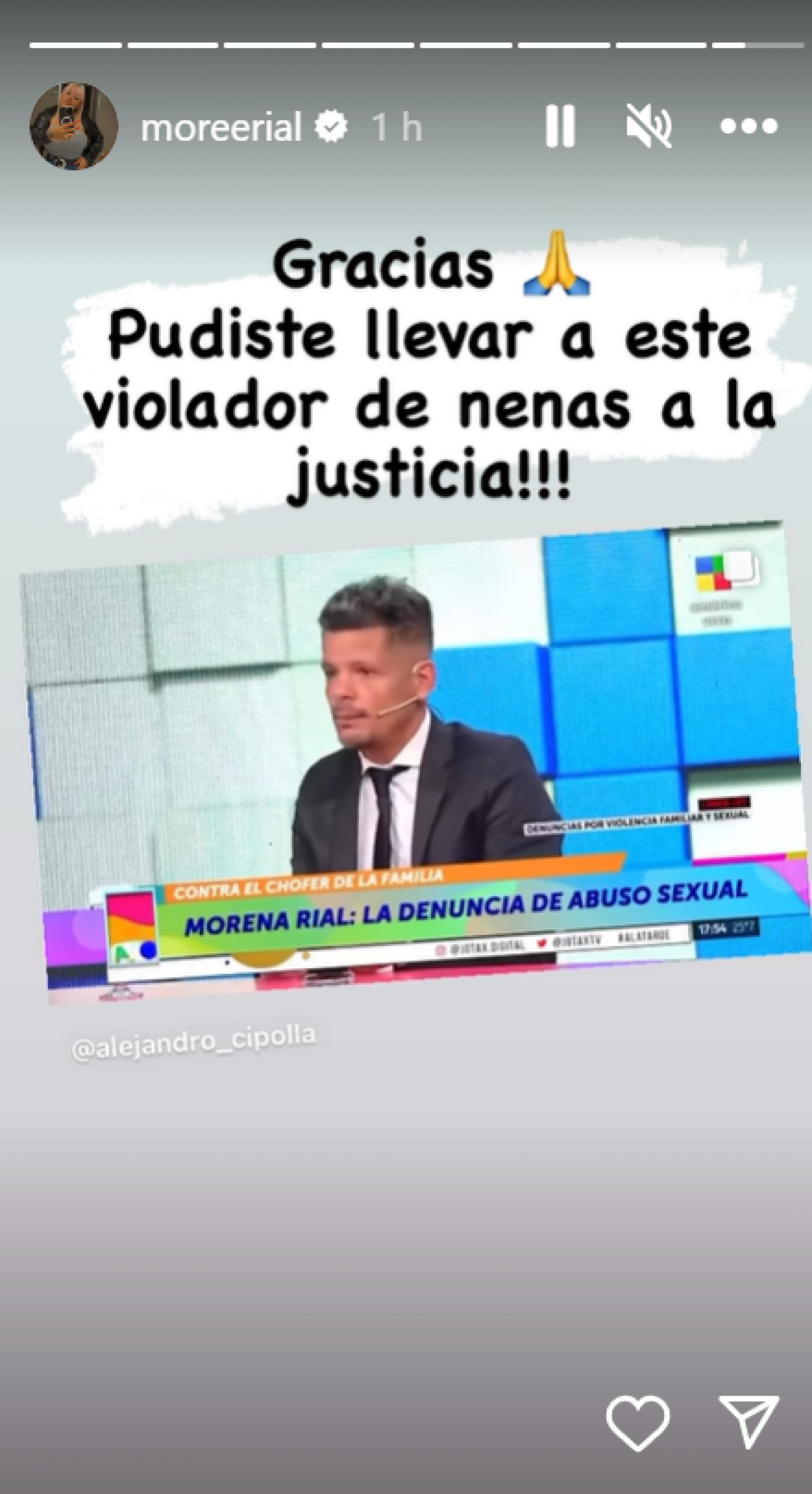 La reacción de Morena Rial por el logro de su abogado. Foto: Instagram.