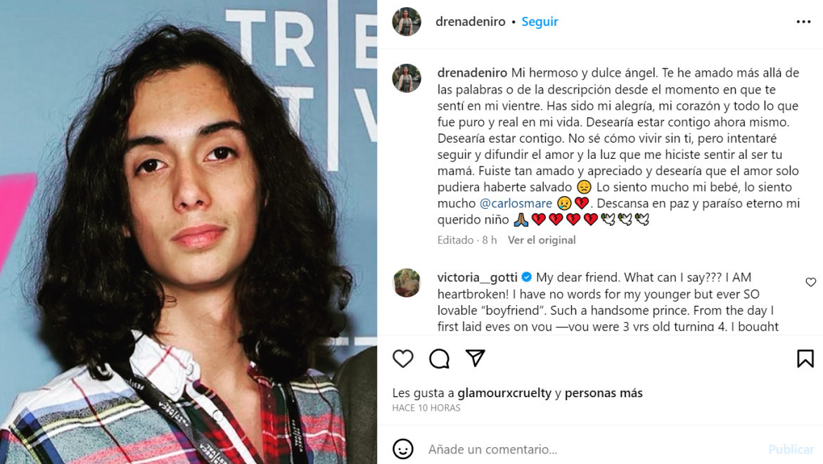 La publicación de la hija de Robert De Niro. Foto: Instagram.