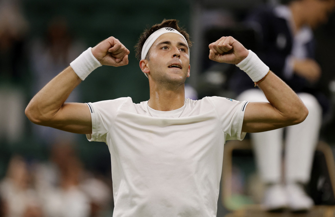 Tomás Etcheverry en Wimbledon. Foto: REUTERS.
