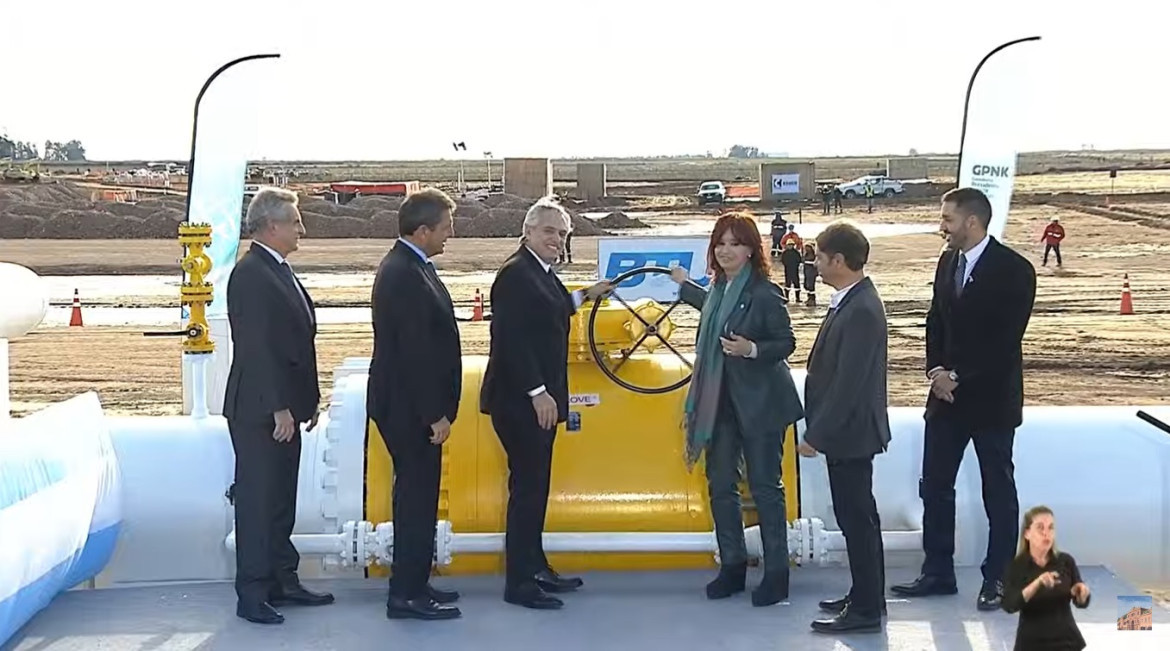 Inauguración del gasoducto Néstor Kirchner. Foto: captura de video.