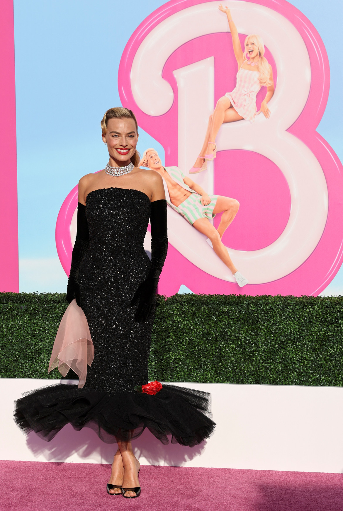 Margot Robbie en el estreno mundial de la película "Barbie" en Los Ángeles. Foto: Reuters.