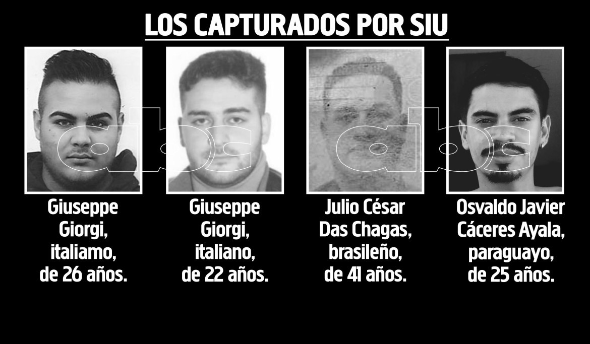 Miembros de posible mafia italiana detenidos en Paraguay. Foto: ABC